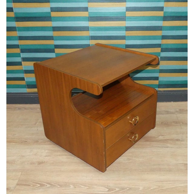 Walnut Record Player Side Table on Casters, 1970s For Sale - Image 14 of 14
