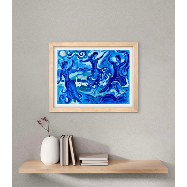 Textile Moon Dancers – Original Oil Painting of Female Figures For Sale - Image 7 of 9