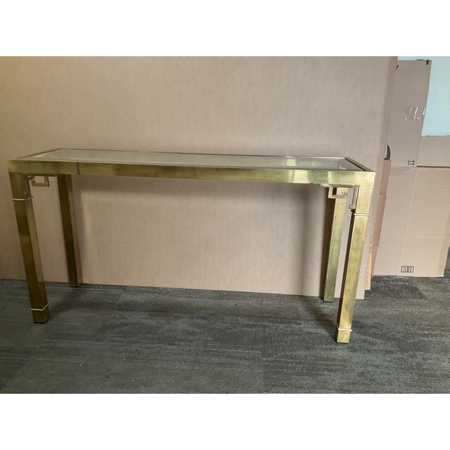 ✨ Details: Material: Brass frame with glass top Style: Hollywood Regency / Mid-Century Modern Condition: Good vintage...
