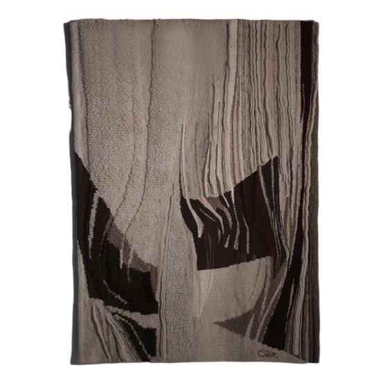 Abstract Hand Knotted Wall Tapestry, France, 1960s For Sale