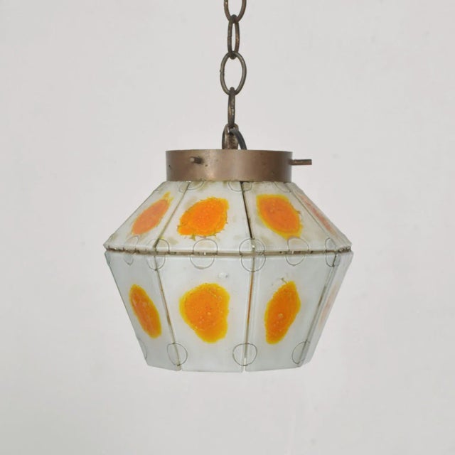 1960s 1960s Feders Felipe Delfinger Orange Art Glass Pendant Shade For Sale - Image 5 of 6