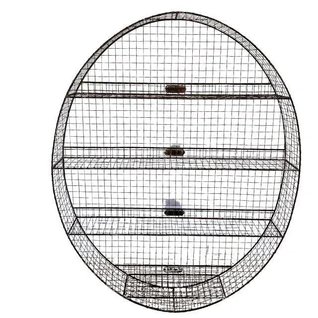 Vintage Large, Oval Wall-Mounted Wire Shelf For Sale - Image 11 of 11