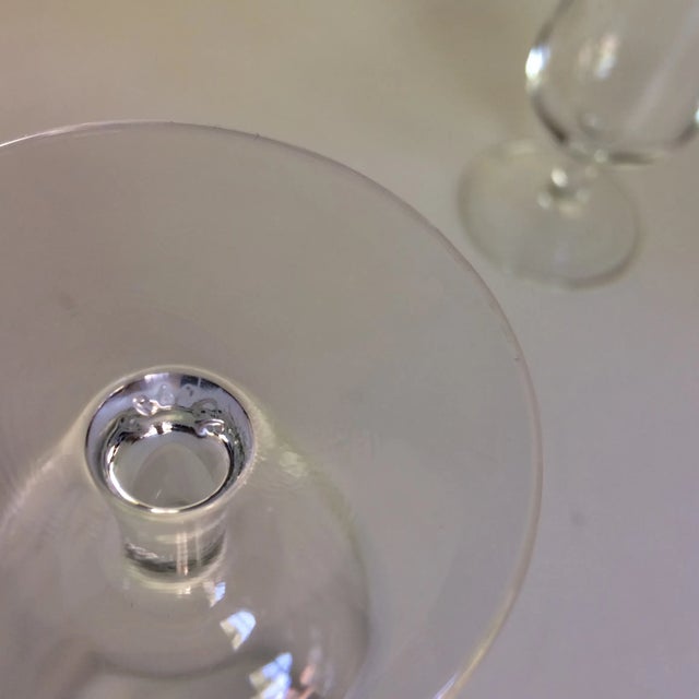 Vintage French Crystal Platinum Rim Cocktail Glasses - Set of 7 For Sale In Sacramento - Image 6 of 13