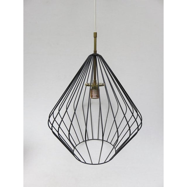 Mid-Century Modern String Pendant Lamp in Glass and Brass, 1950s For Sale - Image 9 of 18