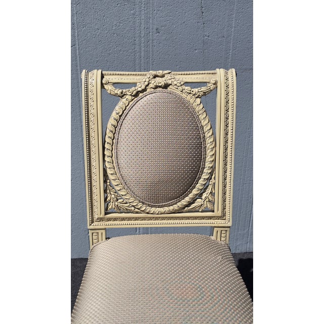 8 Vintage French Louis XV Gustavian White Chippendale Carved Chairs or 6 Chairs For Sale In Los Angeles - Image 6 of 16