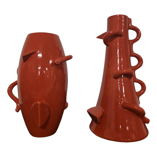 Dealbata Vases by Alessandro Mendini for Zanotta, 1980s, Set of 2 For Sale