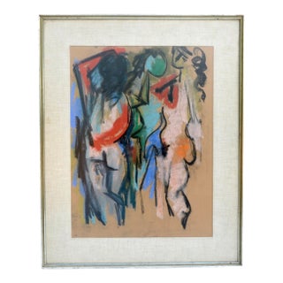 Hans Gustav Burkhardt Ladies Pastel on Paper 1962 For Sale