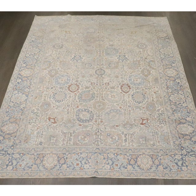 Ivory Antique Persian Tabriz Rug no. j4805 For Sale In New York - Image 6 of 11