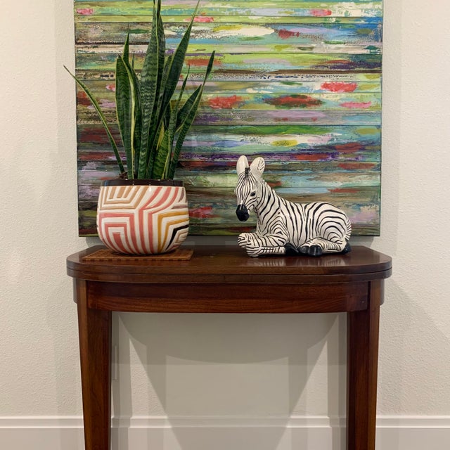 XL vintage ceramic, hand-painted zebra. Such a statement piece. She’s big and HEAVY and in excellent condition. Easy to...