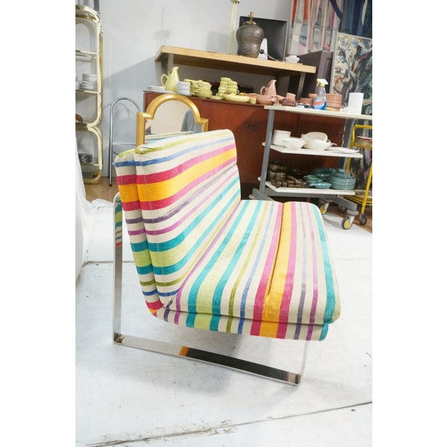 Blue Set of 2 Kho Liang Ie for Artifort Awning Striped Chenille Sofas For Sale - Image 8 of 8