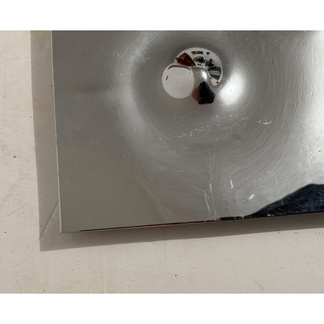 Metal Willy Weber, Swiss Op Art Mirror Polished Metal Stainless Steel Sculpture Relief Will Weber, 1977 For Sale - Image 7 of 18