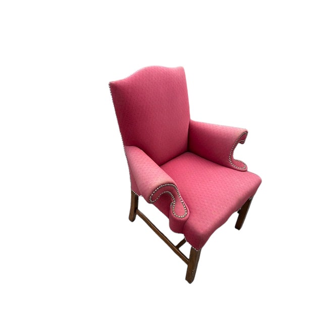 Pair of 1920s Mahogany Chippendale Style Library Chairs For Sale - Image 9 of 12