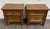 This is a stunning pair of vintage Dixie Furniture mid century traditional Neoclassical two-drawer nightstands crafted in...