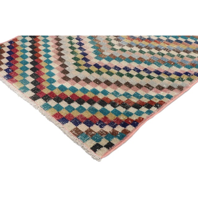 Mid-Century Modern Vintage Turkish Sivas Rug - 02'05 X 02'06 For Sale - Image 3 of 10