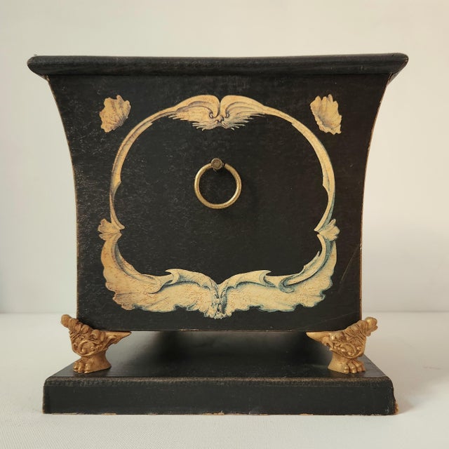 Transitional Painted Wood Box With Paws For Sale - Image 3 of 7