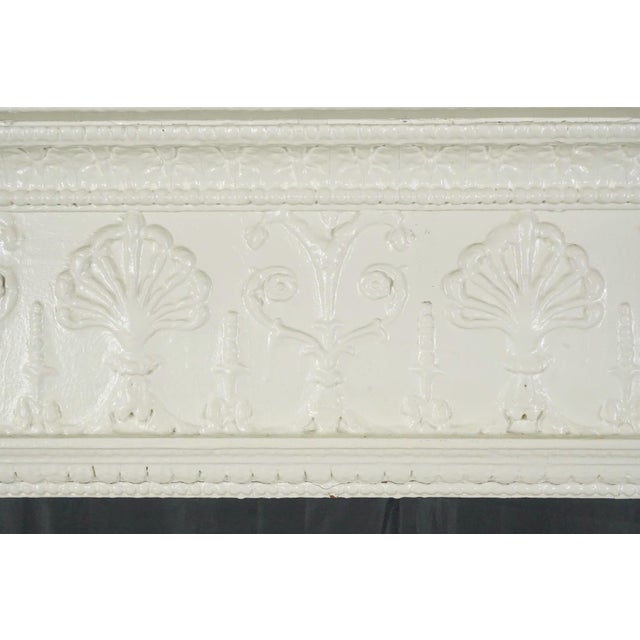 Antique Victorian White Wooden Fireplace Mantel For Sale - Image 4 of 12