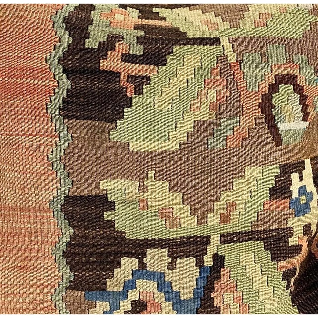 Tribal Custom Made Old Turkish Tribal Kilim Pillow Cover 20" by 20" For Sale - Image 3 of 8