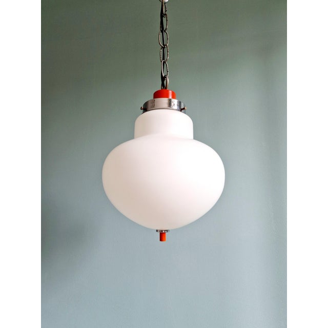 Space Age Pendant Light in White Opaline, 1970 For Sale - Image 7 of 13