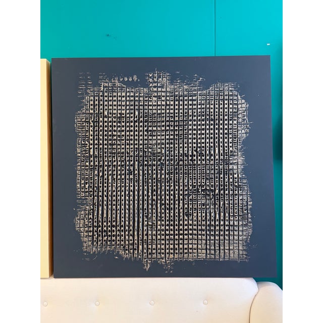 French Artist Patrice Bertin Abstract Forme Texture Composition Mixed Media on Panel, Signed and Dated For Sale In Miami - Image 6 of 6