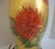Mid 20th Century Reverse Decoupage Hurricane Glass Lamp Dahlia Flowers on Goldleaf For Sale In Richmond - Image 6 of 7