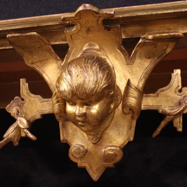 Gold 20th Century Italian Gilded Console, 1920s For Sale - Image 8 of 12