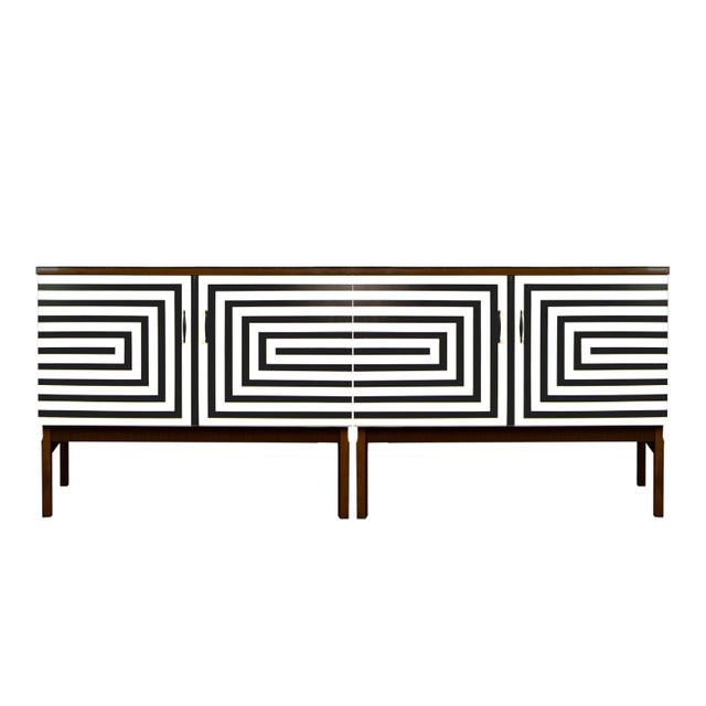 Modular Sideboards with Op Art Motif, 1970s, Set of 2 For Sale - Image 6 of 6