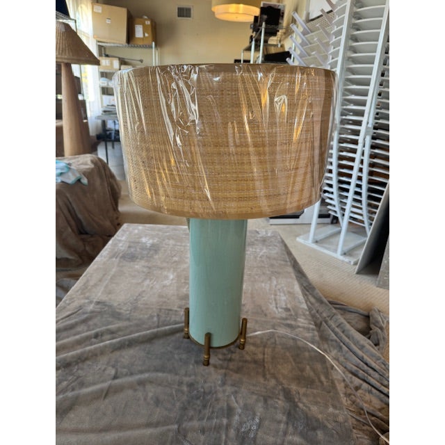 2020s Coastal Boca Celadon Lamp For Sale - Image 5 of 10