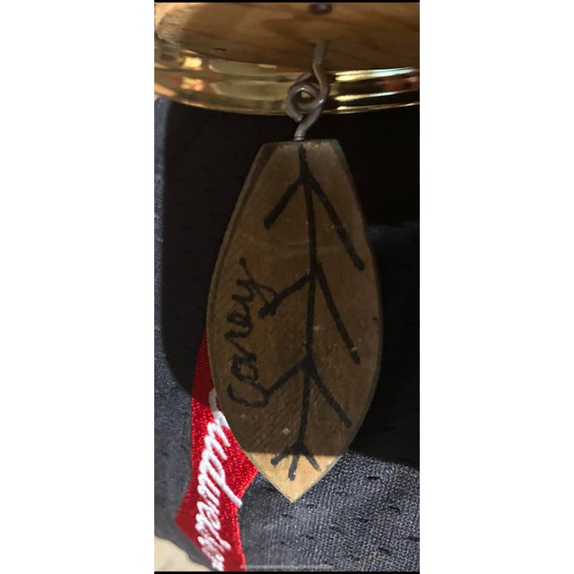 Vintage Folk Art Hummingbird Chandelier Signed Carey Handmade Wood Hanging Light For Sale In Miami - Image 6 of 12