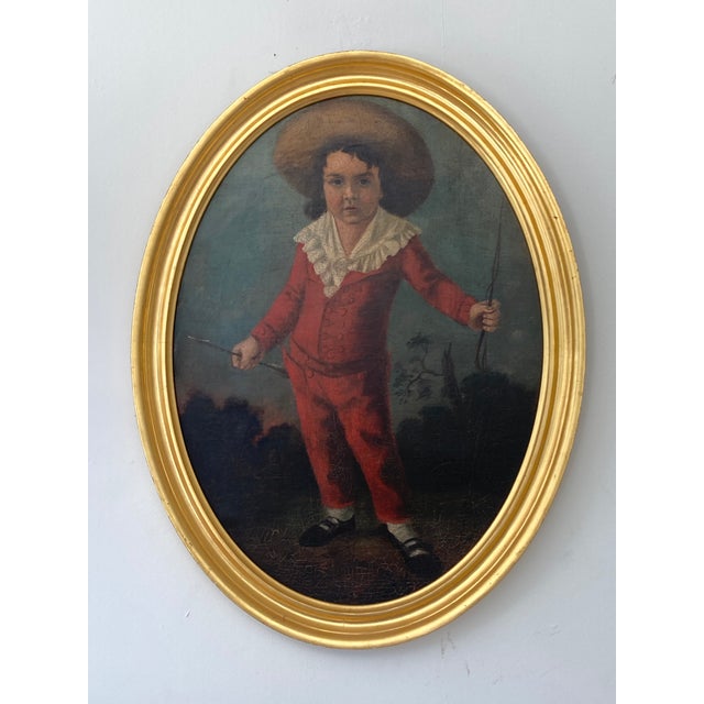 18th Century Old Master Painting of a Boy Full Figure For Sale - Image 12 of 15