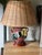 Vintage Barbotine Table Lamp With Wicker Shade For Sale - Image 4 of 12