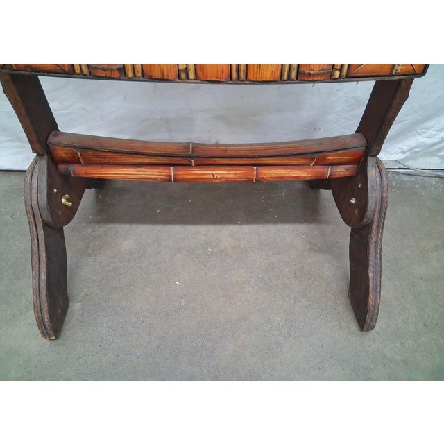 Late 19th Century 19th Century Aesthetic Movement Style Faux Bamboo & Brass Detail Cheval Floor Mirror For Sale - Image 5 of 7