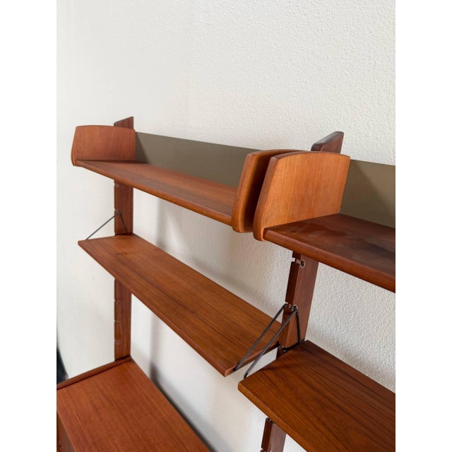 Mid 20th Century Teak Wall Unit in Style of Texmon & Blindheim Ergo System Scandinavian, 3 Pieces For Sale - Image 9 of 10