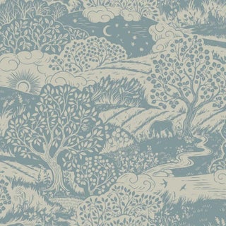 SAMPLE - Boråstapeter Solängen Wallpaper In Slate For Sale