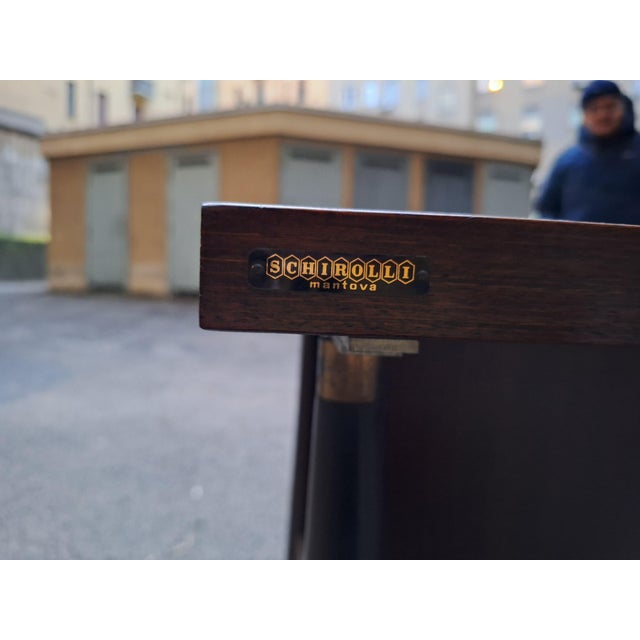 Black Desk in Wood and Brass with Chest of Drawers from Schirolli Mantova, 1950s For Sale - Image 8 of 9