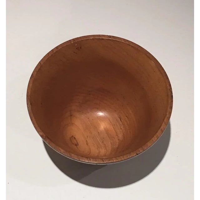 Mid-Century Modern Circa 1970 Stamped Wooden Bowl For Sale - Image 3 of 7