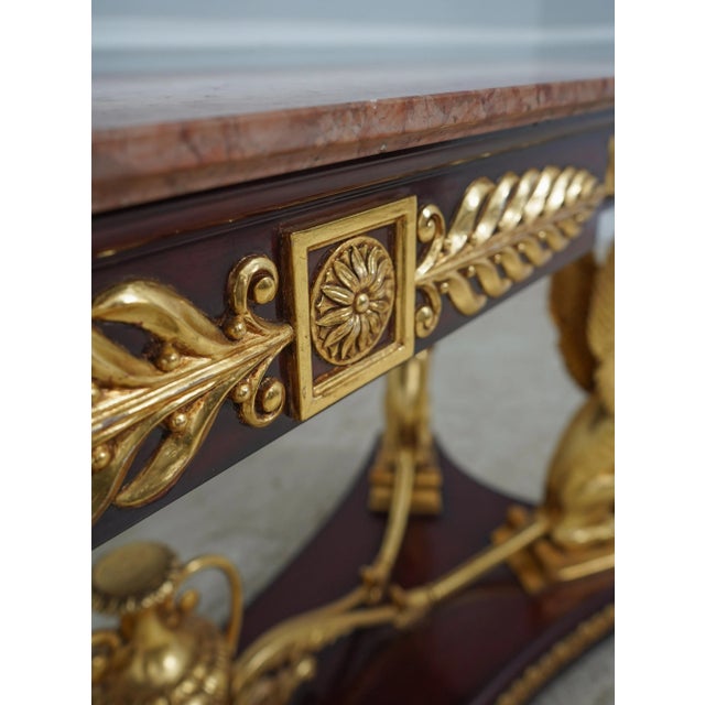 French Empire Full Winged Sphinx Marble Top Console For Sale - Image 4 of 12