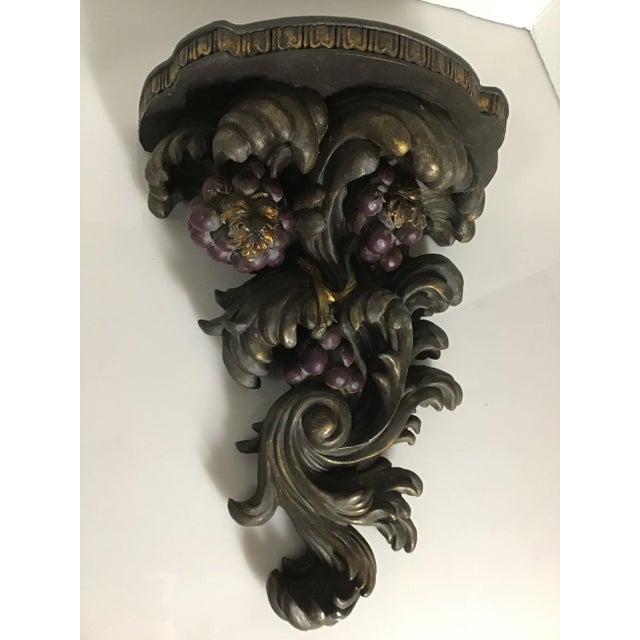 Mid 20th Century Mid 20th Century Black Forest Faux Rococo Fruit Wall Shelf Bracket For Sale - Image 5 of 6