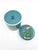 Turquoise Hand-Painted Lotus Ceramic Bathroom Vanity Set 6 Pieces in Turquoise Glaze For Sale - Image 8 of 9