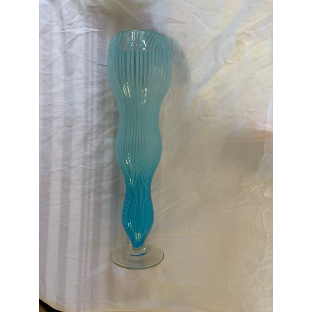 1970s Vintage Murano Striped Glass Vase by Federico Scarpa For Sale - Image 5 of 5