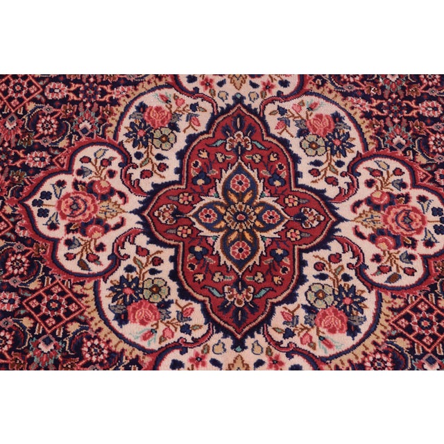 Shabby Chic Persian Tabriz Blue/Red Wool Rug - 10'0'' X 12'6'' For Sale - Image 4 of 10