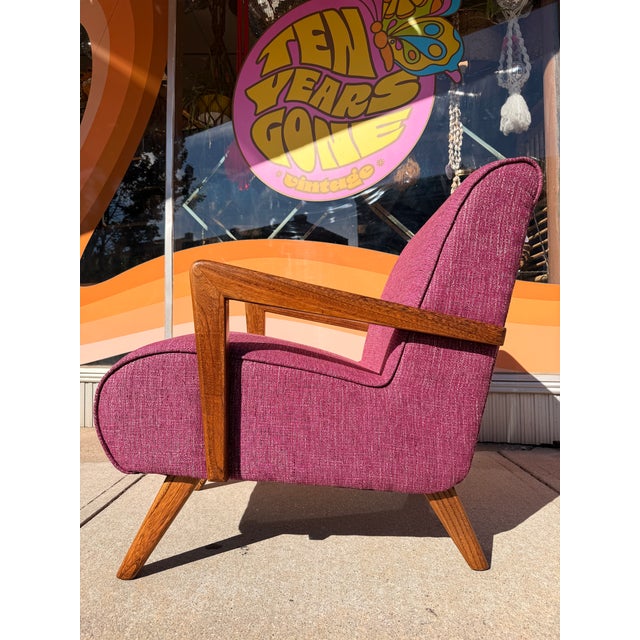 1950s Fully Restored 1950's Mid-Century Modern Armchair For Sale - Image 5 of 17