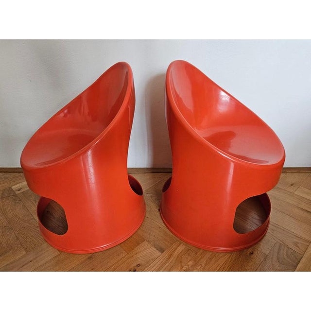 Brown Space Age Children's Tub Chairs, Italy, 1970s, Set of 3 For Sale - Image 8 of 10