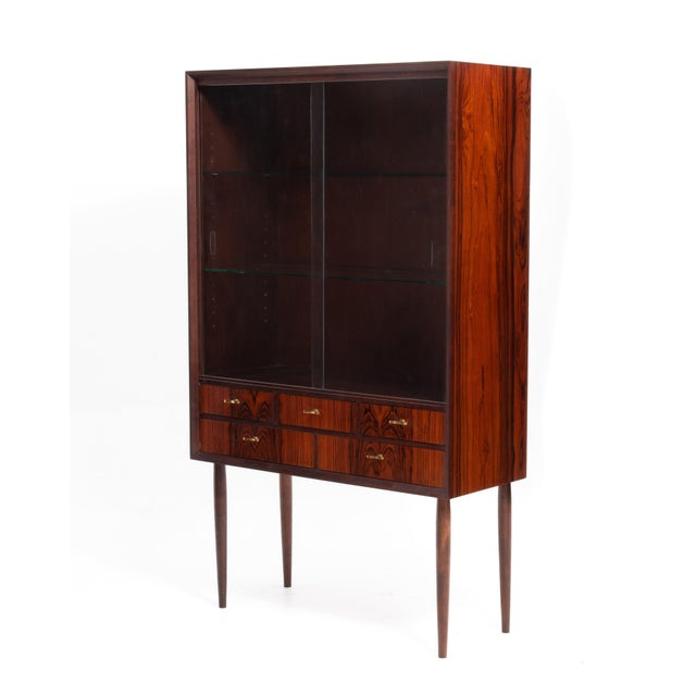 Brown Rosewood Vitrine Svante Skoch Seffle Möbelfabrik Sweden 1960s For Sale - Image 8 of 17