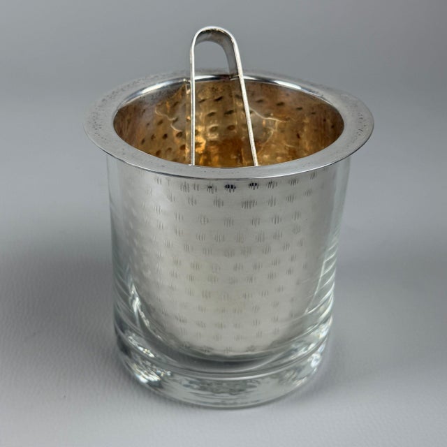 Modern Silver Plated Ice Bucket and Bottle Holder Set by Paola Navone, 1990s, Set of 2 For Sale - Image 3 of 12