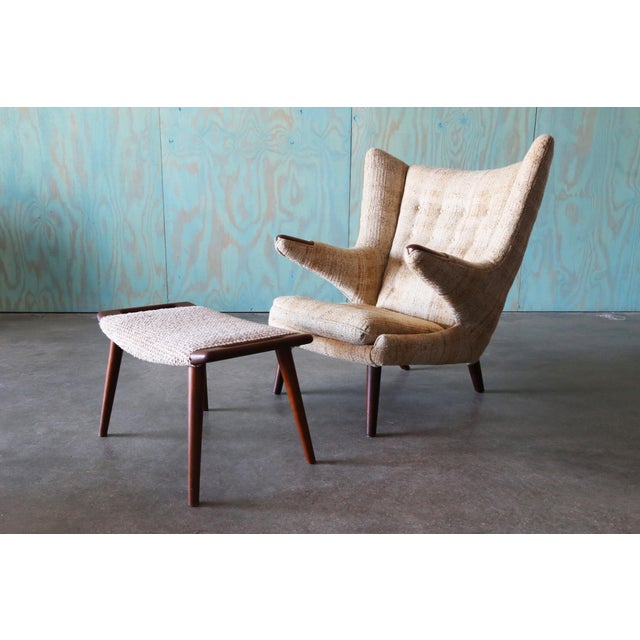 An original AP19 “Papa bear” chair designed by Hans J. Wegner for A.P. Stolen, designed in 1951 and made in Denmark. This...
