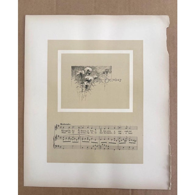 Up for sale is this charming antique print from a book of lullabies published by L. Prang in1888 - one lullaby for each...