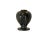 Beautiful hand etched black marble with a few wisps of gray variegation, vase. Featuring a large peony flower and two...