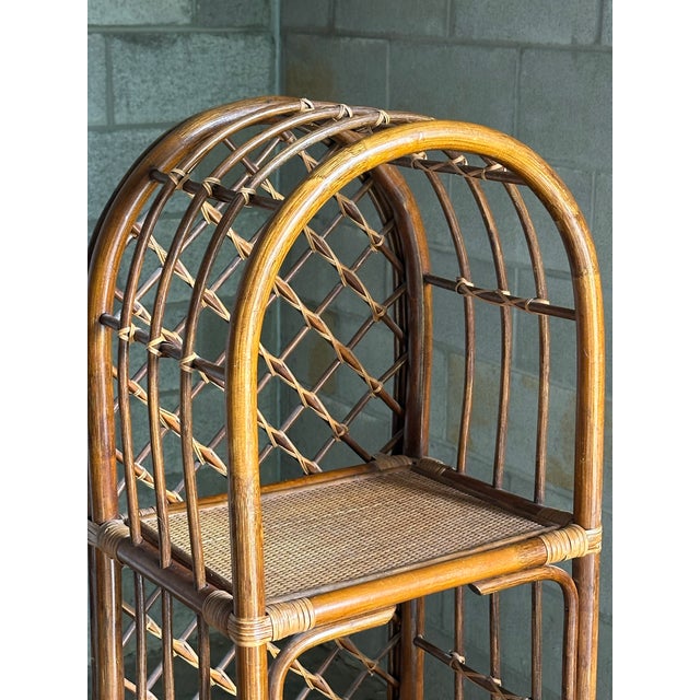 1970s 1980s Bamboo and Cane Etagere Shelf For Sale - Image 5 of 12