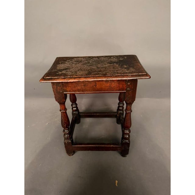 18th Century Country English Oak Low Stool, Circa 1780 For Sale - Image 4 of 13