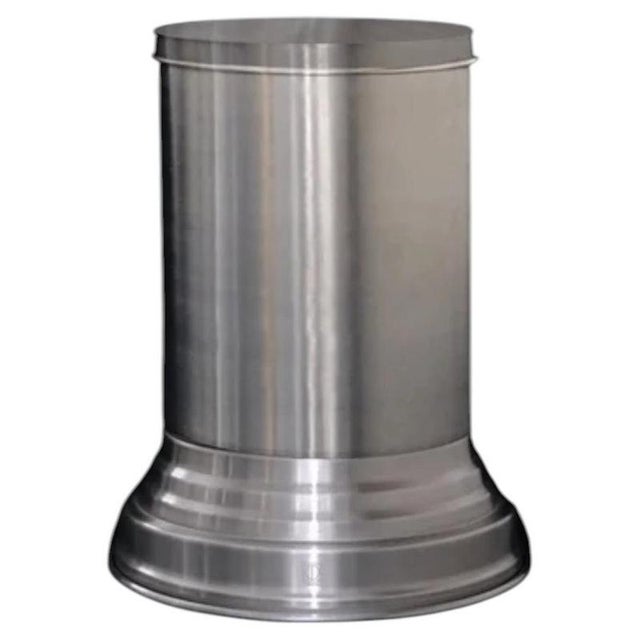 RL 07 Round Side Table in Brushed Aluminum by Caspal For Sale - Image 12 of 12